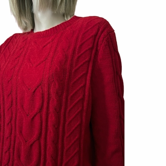 J. Jill Chenille Cable Knit Pullover Sweater Crew Neck Cosy Super Soft Size M/T - Picture 3 of 13